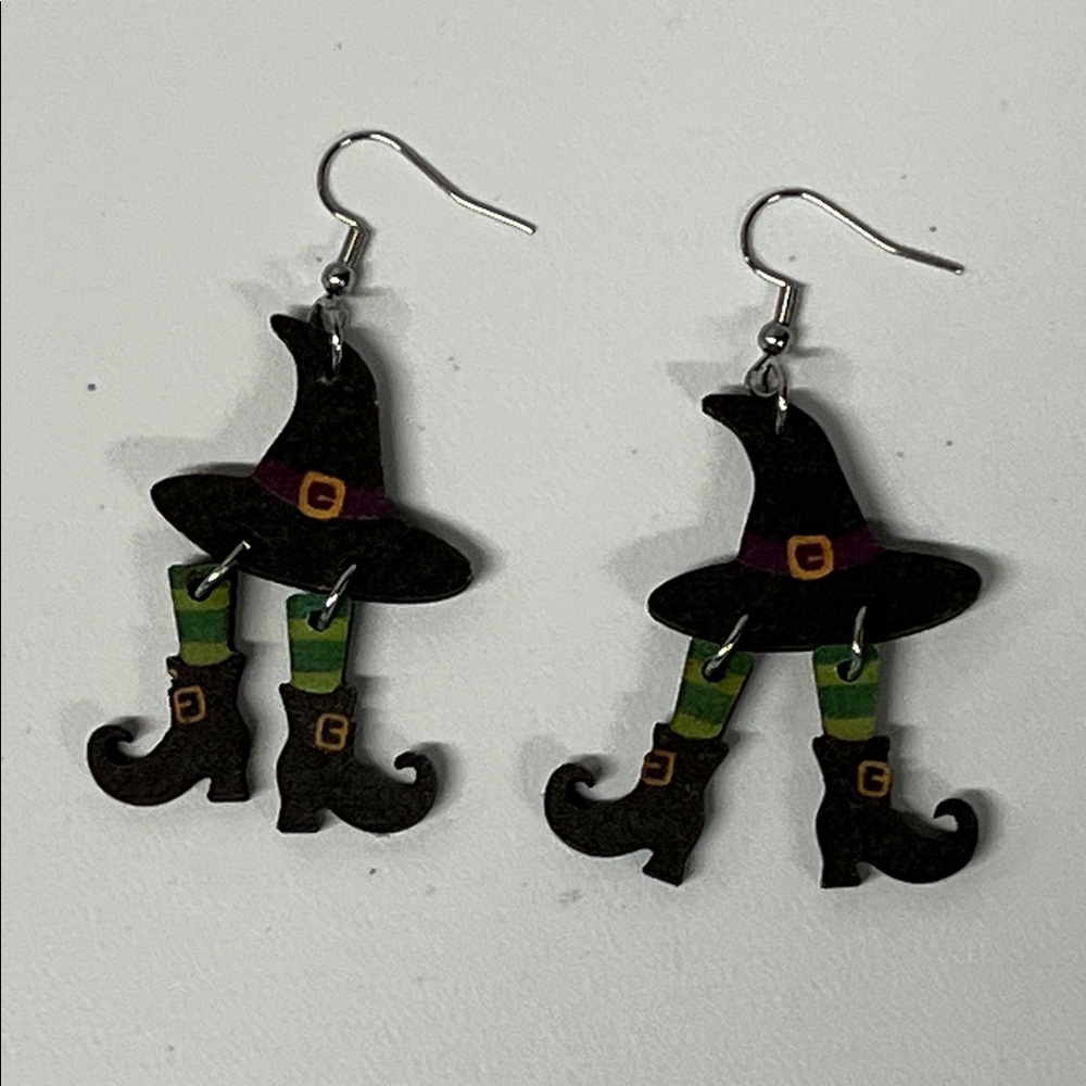 Witch Hat and Boots Earrings